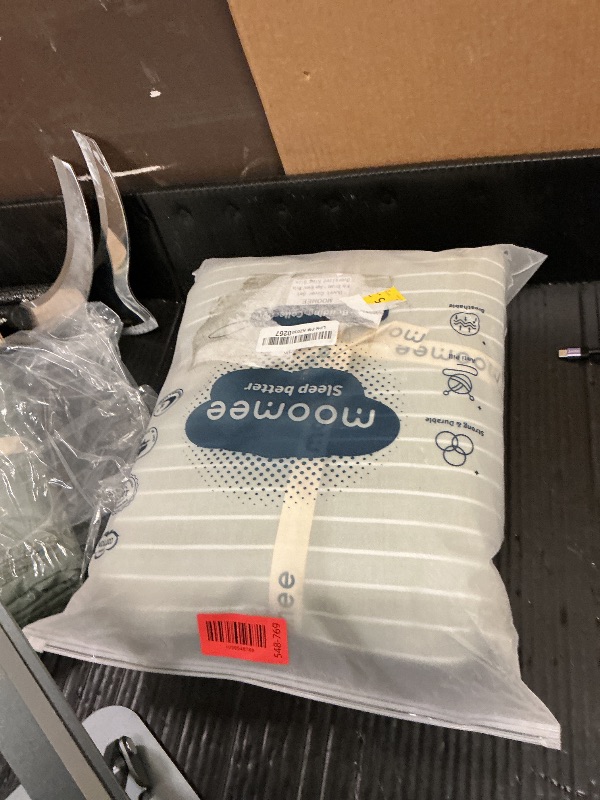 Photo 1 of MooMee Striped Duvet Cover Set 100% Washed Cotton Linen Like Textured Breathable Durable Soft Comfy (Sage Green White Wide Stripes, Palatial King/Oversized King 120"x98")