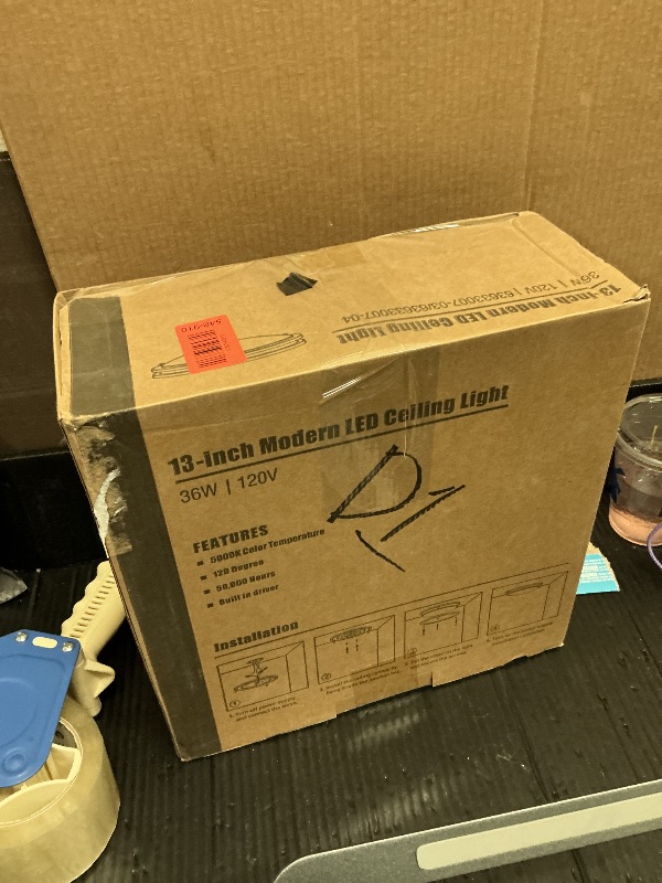 Photo 1 of 36W 3600lm Super Bright LED Light Fixtures, 2PACK Modern Flush Mount Ceiling Lights Daylight White 5000K, 13 Inch Dimmable Lamps for Kitchen Bathroom Hallway Bedroom, Brushed Nickle