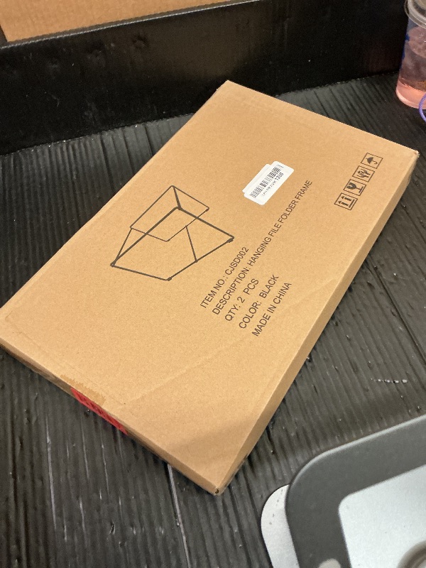 Photo 1 of 2 Sets Legal/Letter Size Hanging File Folder Frame,Fit Size Over 9.6”H/16.16”L File Cabinet Rail/Drawer/Inserts,Hanging File Holder,Desk Organizer for Accessories,Filing Box Anti-Scratch/Rusty