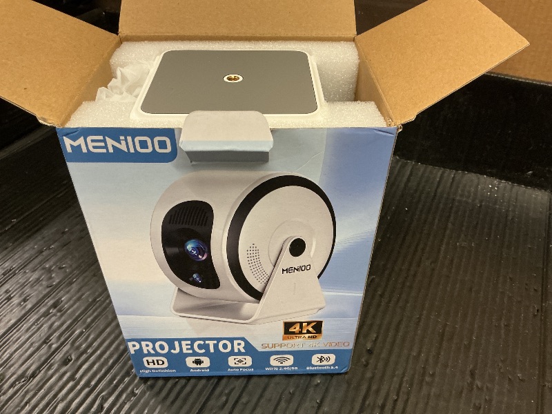 Photo 1 of [Built-in Apps & Auto Focus] Mini Projector 4K 1080P 2026 Upgraded Auto Keystone 360° Rotatable Projector Portable, with WiFi 6 & Bluetooth 5.4 Compatibile with HDMI/TV Stick/USB/Laptop - White