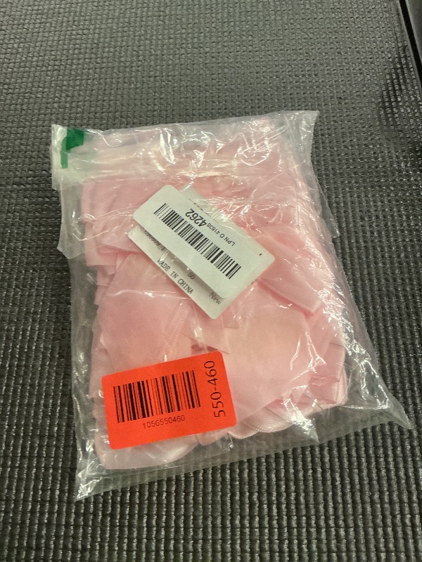 Photo 1 of 20Pcs Pink Twist Tie Bows for Craft 4.5" Satin Ribbon Bows for Treat Bags Pre Tied Gift Bow for Gift Wrapping Basket Wedding Decorations Party Favors DIY Crafts Baby Shower