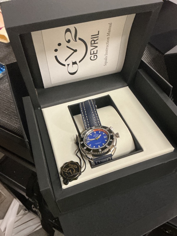 Photo 1 of GV2 Men's Squalo Swiss Automatic Watch, Genuine Italian Leather Strap