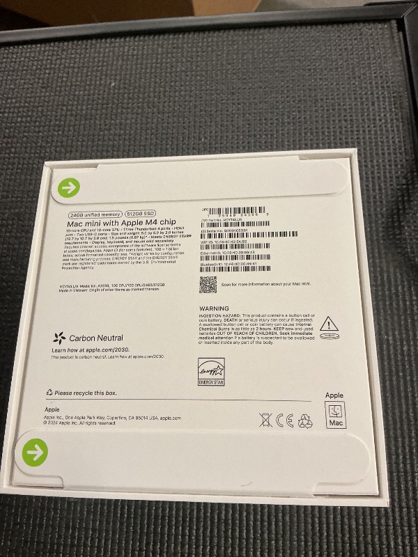 Photo 1 of Apple 2024 Mac mini Desktop Computer with M4 chip with 10?core CPU and 10?core GPU: Built for Apple Intelligence, 24GB Unified Memory, 512GB SSD Storage, Gigabit Ethernet. Works with iPhone/iPad