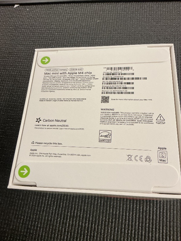 Photo 1 of Apple 2024 Mac mini Desktop Computer with M4 chip with 10?core CPU and 10?core GPU: Built for Apple Intelligence, 16GB Unified Memory, 256GB SSD Storage, Gigabit Ethernet. Works with iPhone/iPad