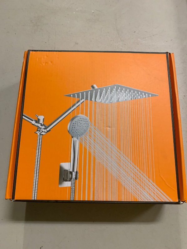 Photo 1 of 10 inch Rainfall Shower Head Combo Stainless Steel, THE FIRST WATERFALL mode, 10 Inch Rain Shower Head with Handheld 6 Spray Modes High Pressure, Overhead Shower Adjustable Extension Arm,Chrome