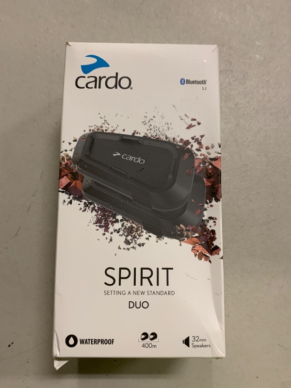 Photo 1 of Cardo Systems Spirit Motorcycle Bluetooth Communication Headset - Black, Dual Pack