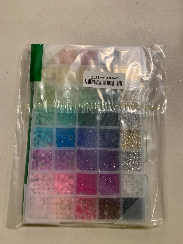 Photo 1 of 1368pcs 6mm Glass Beads for Bracelets, 34 Colors Crystal Beads for Jewelry Making, Funtopia Round Glass Beads for DIY Earrings Necklace Crafts with Spacer Beads and Charms, Solid and Gradient Colors