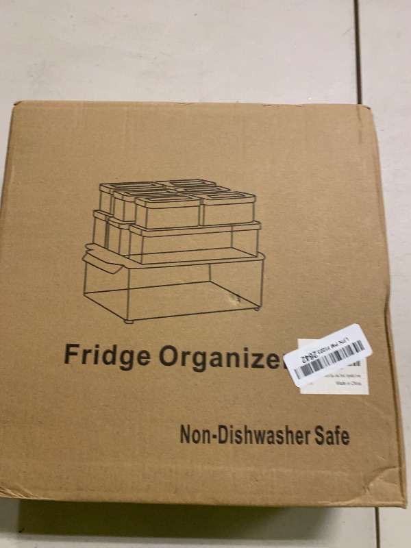 Photo 1 of 10 Pack Refrigerator Pantry Organizer Bins, Stackable Fridge Organizer Bins with Lids, Clear Plastic Food Storage Bins for Kitchen, Countertops, Cabinets, Fridge, Drinks, Fruits, Vegetable, Cereals