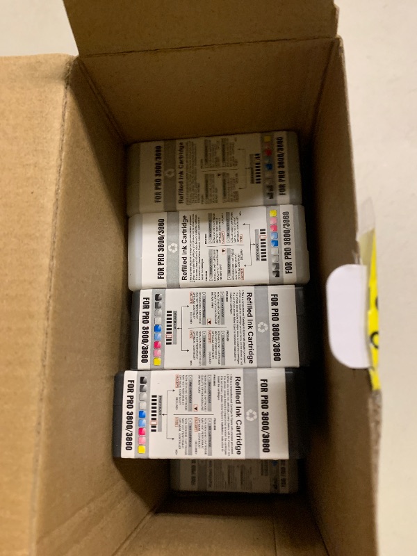 Photo 1 of T580 Ink Cartridges High Capacity Remanufactured for T5801 T5802 T5803 T5804 T5805 T5806 T5807 T5808 T5809 Ink Set 80ML Replacement for Stylus Pro 3800 Series Printer Ink (9-Pack)