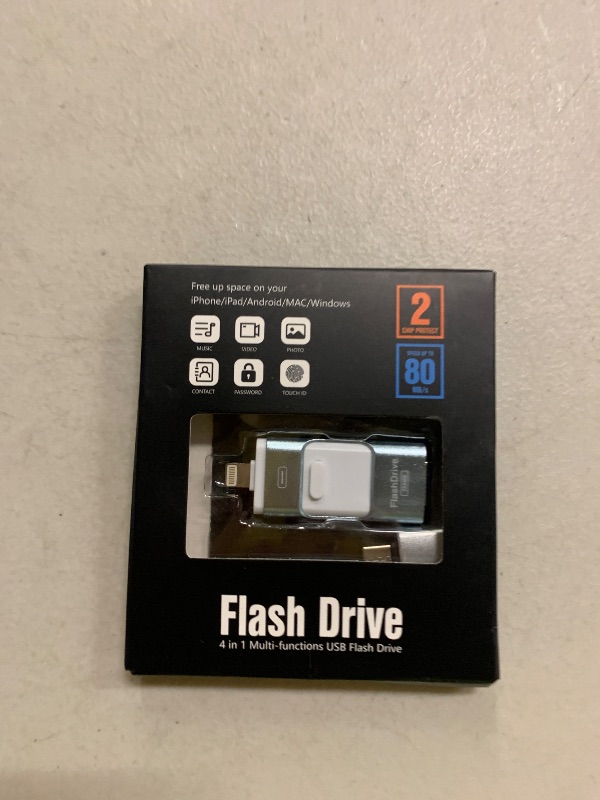 Photo 1 of 256GB Flash Drive for iPhone Photo Stick,Thumb Drive USB Stick High Speed Transfer USB Drives External Picture Video Storage Memory Expansion for iPhone/iPad/PC (Blue)