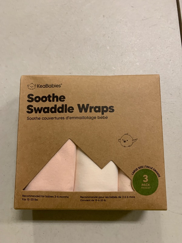 Photo 1 of 3-Pack Organic Baby Swaddle Sleep Sacks - Swaddles for Newborns, Infant 3-6 Months, Baby Girls, Boys, Soft & Snug Newborn Sleep Sack, Nursery Swaddling Blankets (Angelic, L)
