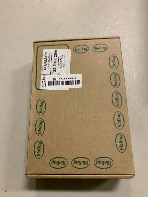 Photo 1 of 13 Gallon Tall Kitchen Compostable Trash Bags by BioBag, 48 Count, BPI Certified, Meets ASTM D6400 Standards, Made in USA, Food Scrap Bin Liners