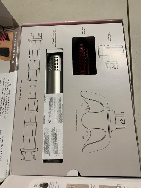 Photo 1 of Shark FlexFusion Hair Dryer with Fusion Hair Brush, Diffuser, Ceramic Air Styler with Auto-Wrap Hair Curlers, Ceramic Plates, Metallic Mist HD642