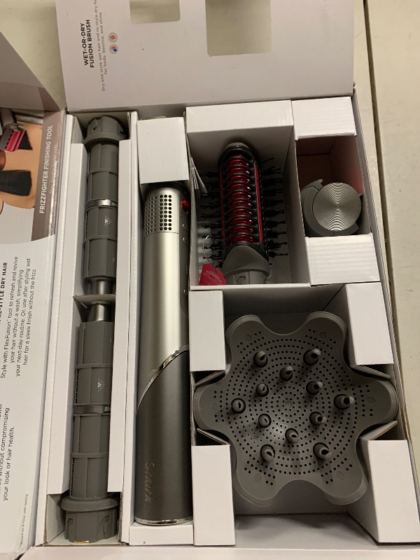 Photo 1 of Shark FlexFusion Hair Dryer with Fusion Hair Brush, Diffuser, Ceramic Air Styler with Auto-Wrap Hair Curlers, Ceramic Plates, Metallic Mist HD642