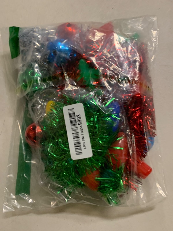 Photo 1 of 4 Pack  New Years Necklace, 6 Lighting Modes, New Years Eve Party Supplies, Tinsel Garland Light Christmas Necklace, 3D Bulbs Star LED Necklace New Years Eve Accessories Holiday Party Favors