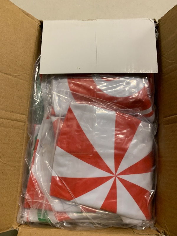 Photo 1 of 12 Pcs 12 Inch Inflatable Christmas Ball Ornaments Oversized PVC Christmas Balls Large Christmas Hanging Tree Ornaments Blow up Christmas Balls Decorations for Porch Yard Lawn Party Decor