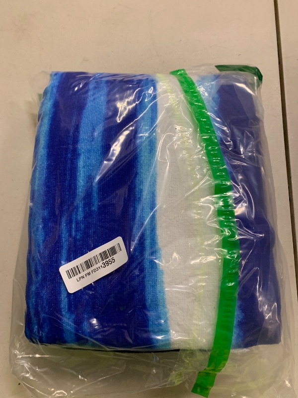 Photo 1 of 2 Packs Oversized Beach Towel Set Extra Large Big XL Pool Camping Swim Clearance Towels 36x72 Soft Blanket Cruise Essentials Accessories Must Haves Vacation Necessities Adult Gifts Stripe Boho Blue