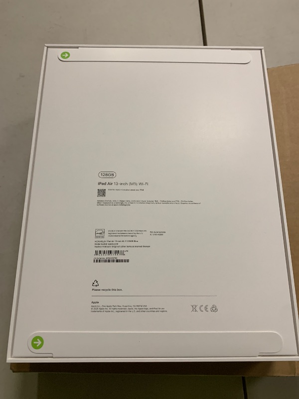 Photo 1 of Apple iPad Air 13-inch with M3 chip Built for Apple Intelligence, Liquid Retina Display, 128GB, 12MP Front/Back Camera, Wi-Fi 6E, Touch ID, All-Day Battery Life — Blue