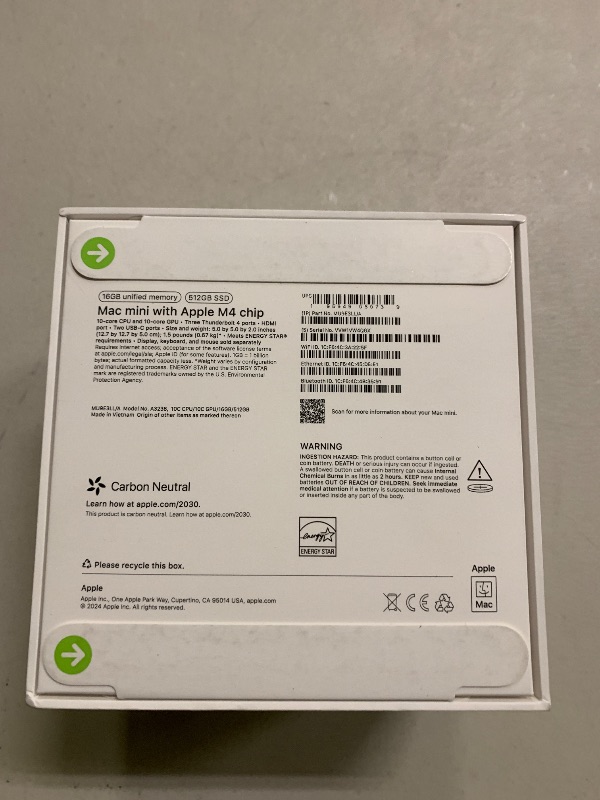 Photo 1 of Apple 2024 Mac mini Desktop Computer with M4 chip with 10?core CPU and 10?core GPU: Built for Apple Intelligence, 16GB Unified Memory, 512GB SSD Storage, Gigabit Ethernet. Works with iPhone/iPad