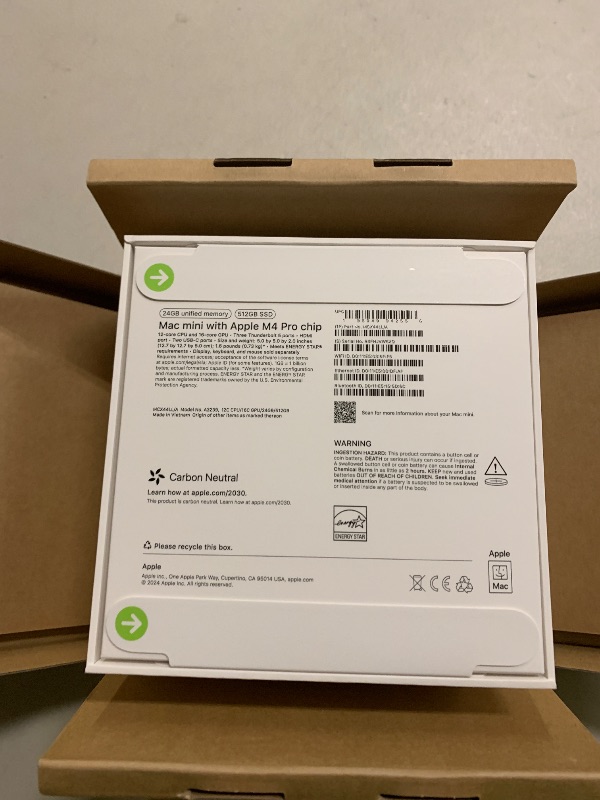 Photo 1 of Apple 2024 Mac mini Desktop Computer with M4 Pro chip with 12?core CPU and 16?core GPU: Built for Apple Intelligence, 24GB Unified Memory, 512GB SSD Storage, Gigabit Ethernet. Works with iPhone/iPad