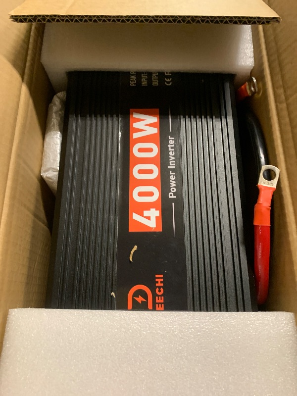 Photo 1 of 4000W Power Inverter 12V DC to 110V/120V AC Converter for RV/Truck/Boat/Camping/Off-Grid Solar Car Power Inverter Peak Power 8000W with 4 AC Outlets,USB & Type-C Port, Remote Controller & LCD Screen