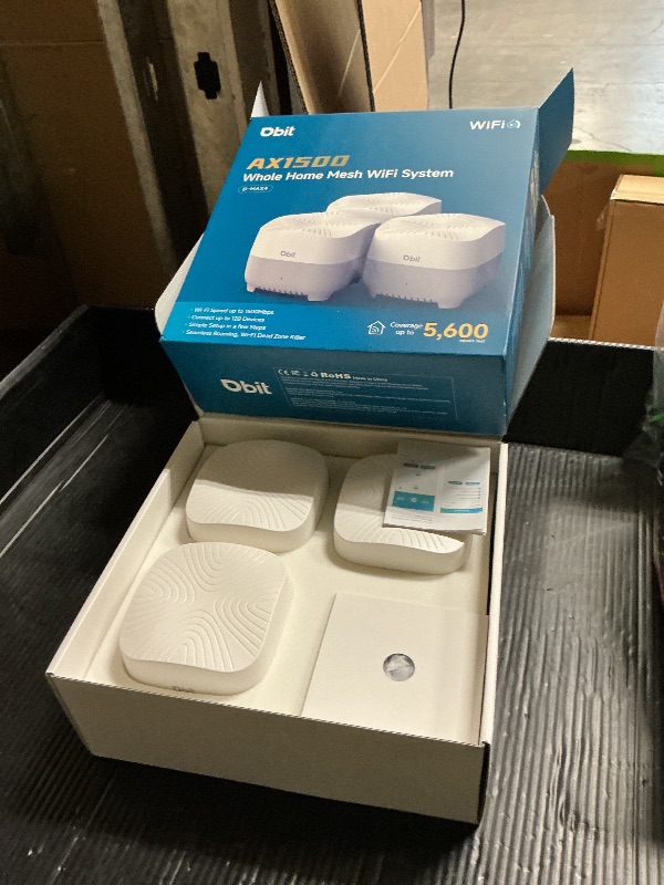 Photo 1 of DBIT AX1500 WiFi 6 Mesh Wi-Fi System | 5,600 Sq Ft Coverage & 120 Devices | Dual-Band, Seamless Roaming, Parental Controls | Replaces Wireless Router and Extender | 4 Gigabit Ports Per Unit (3-Pack)