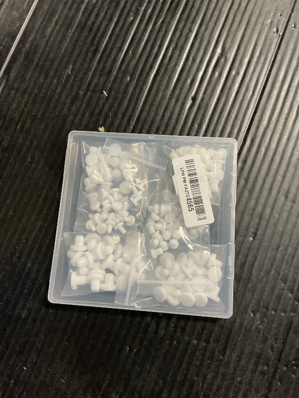 Photo 1 of 140Pcs White Rubber Plug Box, Round Hole Silicone Tool Various Sizes Rubber Plugs Round Holes, T-Type Flexible Stopper Sealing Covers for Car Wiring Furniture