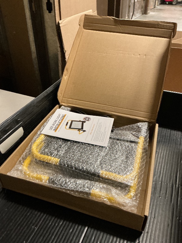 Photo 1 of 12000LM LED Work Light 128LEDs Portable Flood Light with 16.4FT Cord&Individual Switch& Stand, 6500K IP66 Waterproof for Indoor/Outdoor Job Sites, Workshops, Garages & Construction Lighting