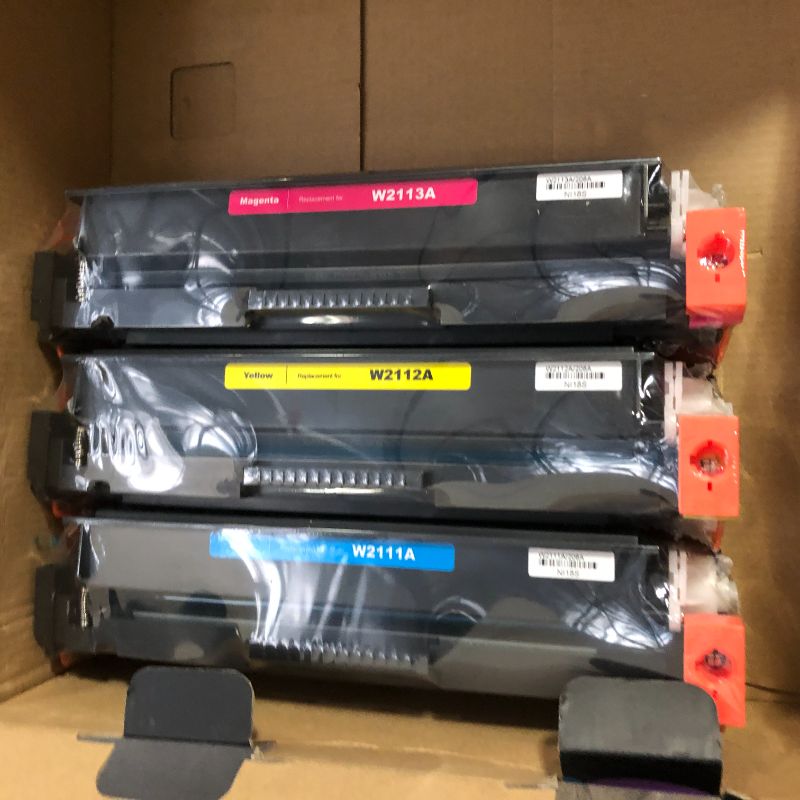 Photo 2 of 206A Toner Cartridges 4 Pack - with Chip Compatible Replacement for HP 206A 206X for Color LaserJet Pro MFP M283fdw M283cdw M283fdn M282nw Pro M255dw M255nw Ink Cartridges W2110A W2111A High Yield