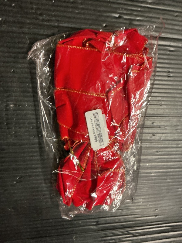 Photo 1 of 2 Pack Red Christmas Bows Outdoor Decorations,12”x20” Large Christmas Tree Topper Bow, Velvet Wreath Bow with Glitter Gold Edge for Xmas Home Front Door Decor