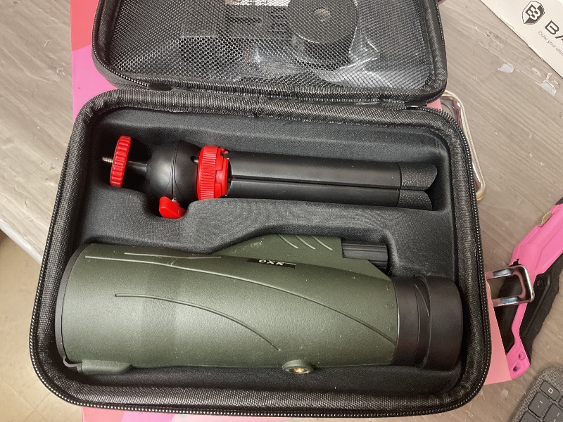 Photo 1 of 12x56 High Power Monocular Telescope for Adults | Comes with Smartphone Adapter Tripod Travel Bag | Bird Watching Hunting Hiking Camping Gift - Green