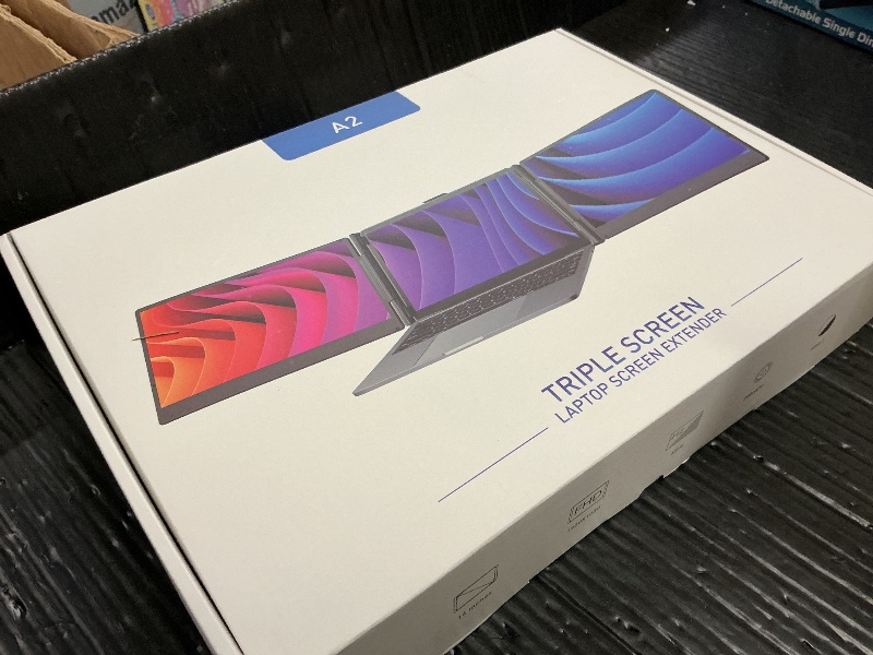 Photo 1 of FEZOBR Laptop Screen Extender, 14'' FHD 1080P IPS Portable Monitor for Laptop, Triple Screen Extender Monitor Plug-Play for Mac/Windows/Chrome, Fit 13”-17.3” Laptops