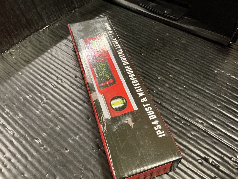 Photo 1 of 10-Inch Digital Torpedo Level and Protractor | Neodymium Magnets | Bright LED Display | V-GROOVE MAGNETIC BASE | IP54 Dust/Water Resistant smart level with Carrying Bag