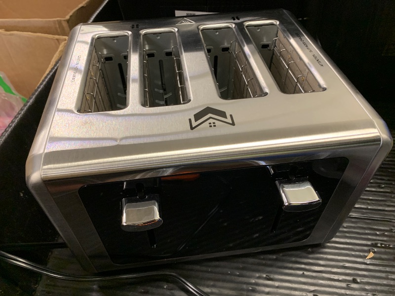 Photo 1 of WUNLY 4 Slice Toaster, Touchscreen & Dual Independent Control Panel?5 Basic Functions & Digital Countdown Toasters, 6 Shade Settings?6 Bread Types, Smart Bread Maker Mute/Screen-Off,Brushed steel