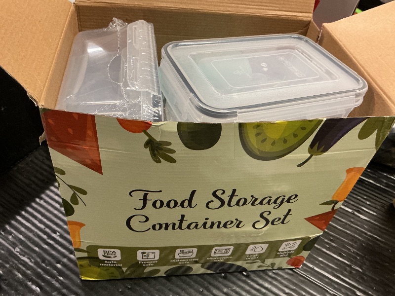 Photo 1 of 40 Piece Food Storage Containers with Lids(20 Containers & 20 Lids), BPA-Free Plastic Food Containers for Kitchen Storage and Organization, Leak Proof Meal Prep Container, Includes Labels & Pen