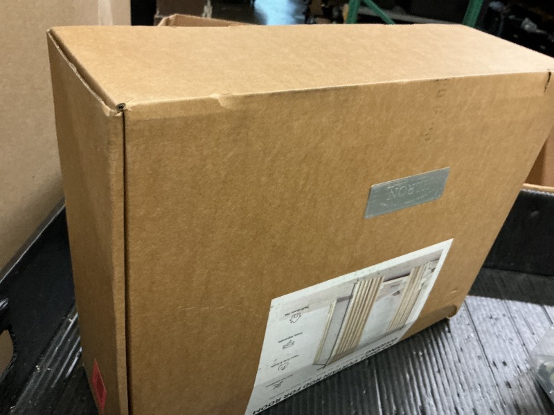 Photo 1 of JILRON No-Drill Divider for Room Separation Set: Includes 106" W x 96" L White Curtain & Adjustable Pole Brackets (35-100" W x 43-120" H Adjustable Range)