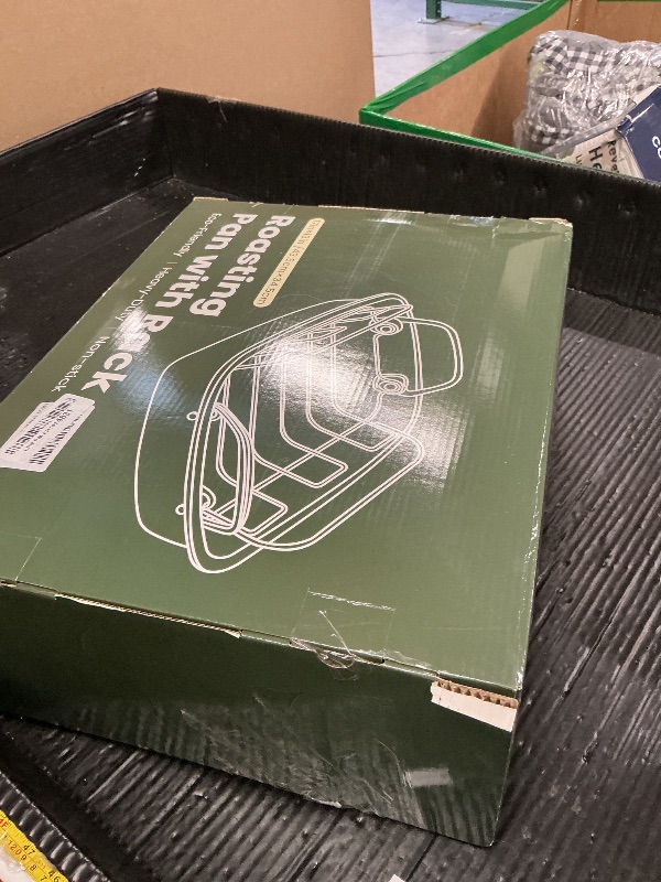 Photo 1 of 24lb Carbon Steel Nonstick Roasting Pan with Rack - BPA Free, Leak-Proof, 450°F Heat Resistant (17x13x4in) | Oil-Draining, Dishwasher Safe for Thanksgiving Christmas Turkey