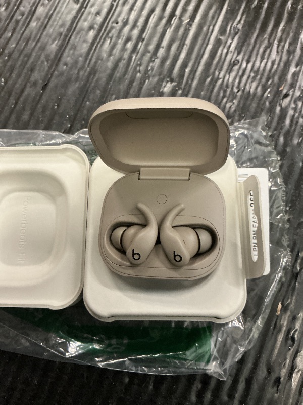 Photo 1 of Beats Powerbeats Fit - Wireless Noise Cancelling Workout Earbuds with Secure-Fit Wingtips, Up to 30-Hour Battery Life, Sweat & Water Resistant, Apple & Android Compatible - Gravel Gray