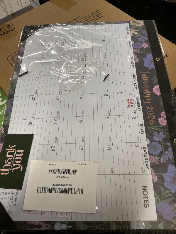 Photo 1 of 2026 Desk Calendar, 18-Month Calendar Runs from January 2026 to June 2027, 17" x 12" Desktop or Wall Calendar, Perfect Monthly Calendar Planner for Home, Office, or School - Midnight Garden