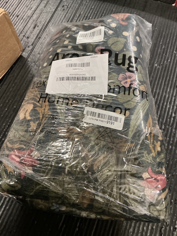 Photo 1 of Moynesa Floral 3x5 Area Rug, Washable Non Slip Soft Bedroom Rugs, Boho Green Small Rugs for Living Room, Botanical Ultra Thin Throw Carpet for Kitchen Entryway Bathroom, Green