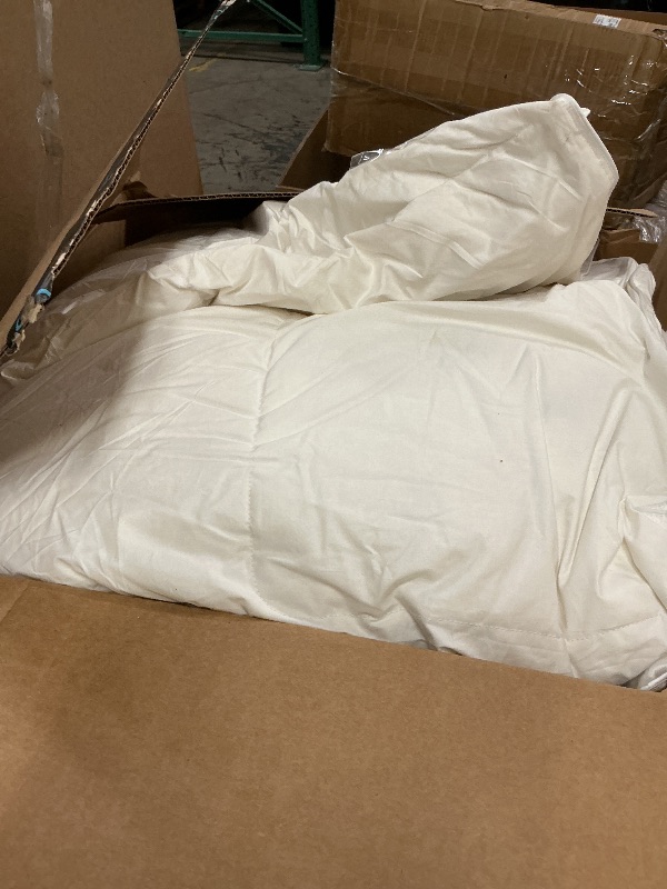 Photo 1 of L LOVSOUL Goose Feather Down Fiber Comforter Oversize King Size, 100% Organic Cotton Fabric Duvet Insert,1200TC,750+Fill Power, Hotel Collection, All Season White Bedding Comforters with 8 Tabs