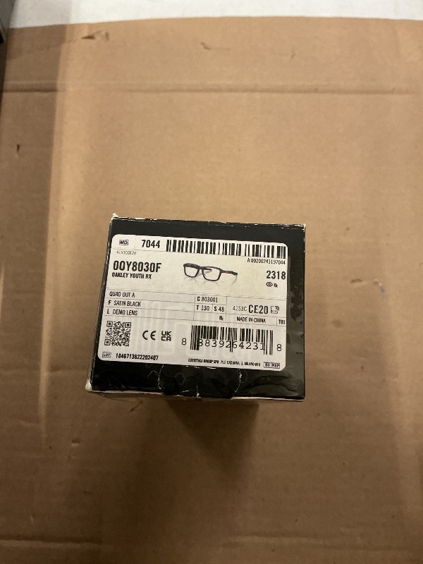 Photo 1 of Oakley OY8030F Quad Out Low Bridge Fit Prescription Eyewear Frames, Satin Black/Demo Lens, 48 mm