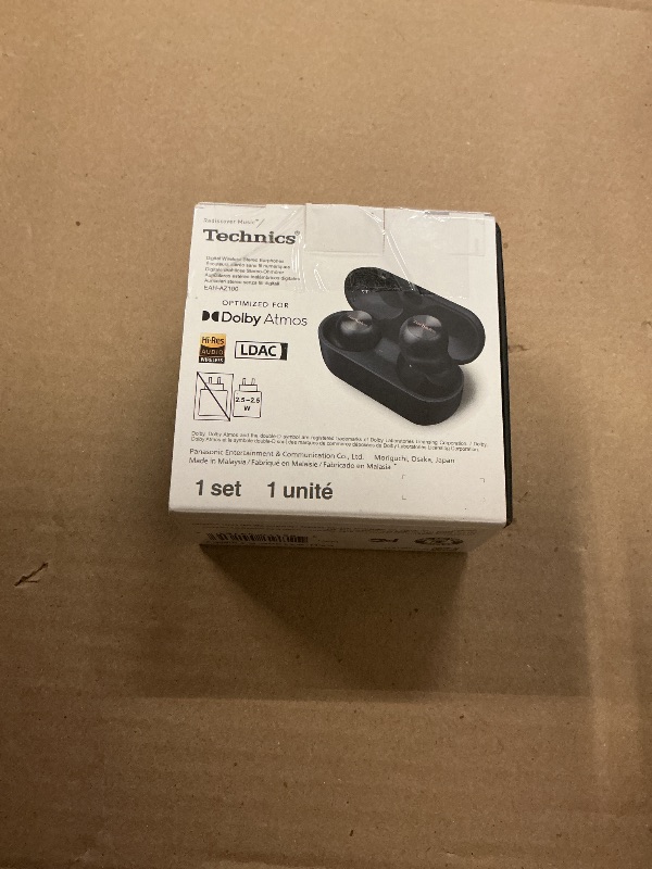 Photo 1 of Technics Reference Class Hi-Fi Wireless Earbuds, Dolby Atmos, Head Tracking, Adaptive Noise Cancelling, 3 Device Multipoint, 10-hr Battery, Wireless Charging, in Ear Headphones - EAH-AZ100-K (Black)