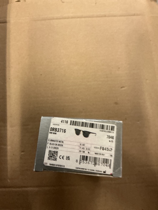 Photo 1 of Ray-Ban Unisex RB3716 Clubmaster Metal Square Sunglasses, Black On Gold/G-15 Green, 51 mm