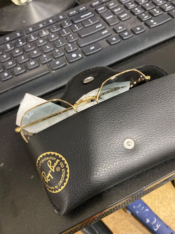 Photo 1 of Ray-Ban Unisex RB3565 Jack Round Sunglasses, Gold/Clear Gradient Blue, 53 mm