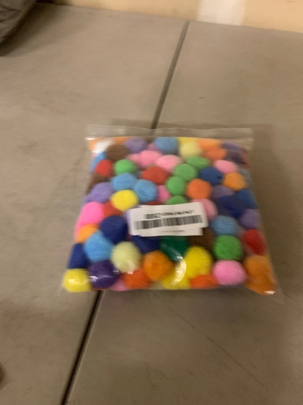 Photo 1 of 200 Pieces Pom Poms, 1 Inch Craft Pom Poms, Fuzzy Pompom Puff Balls for DIY Arts, Crafts Projects, Home Decorations (Multi-Colored)