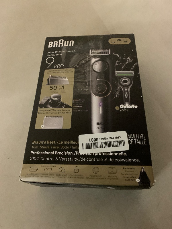 Photo 1 of Braun Series 9 PRO All-in-One Beard & Body Grooming Kit for Men, Cordless Trimmer, Hair Clippers & Shaver for Face, Hair & Body with Gillette Labs Razor, AIO 9550