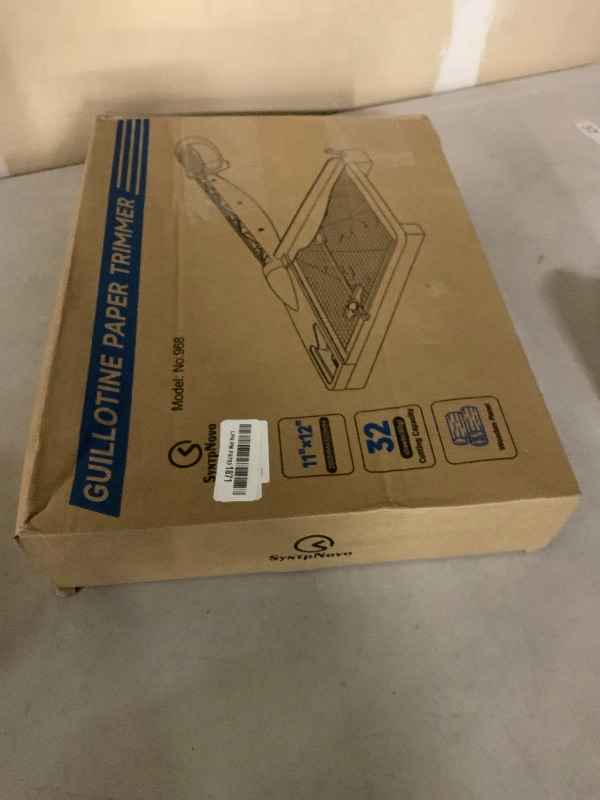 Photo 1 of 12 Inch Heavy Duty Paper Cutter, Wood Guillotine Paper Cutter & Paper Trimmer, 30 Sheets Capacity Paper Cutting Board for Classroom, Crafting, Cardstock Black