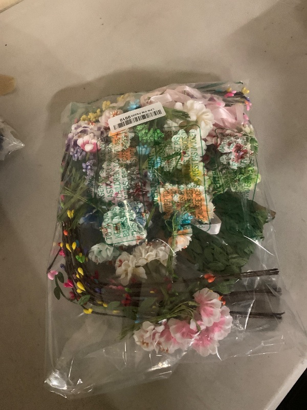 Photo 1 of 25 Sets DIY Flower Crowns Making Kit, Make Your Own Flower Crown Wreath Handmade Fairy Floral Hair Accessories Garland Kit for Bridal Wedding Birthday Party Decor