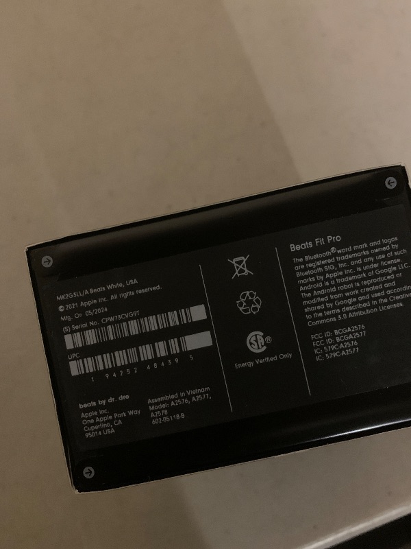 Photo 1 of Beats Fit Pro (1st Gen) - True Wireless Noise Cancelling Earbuds - Active Noise Cancelling - Sweat Resistant Earphones, Compatible with Apple & Android, Class 1 Bluetooth® - Beats White